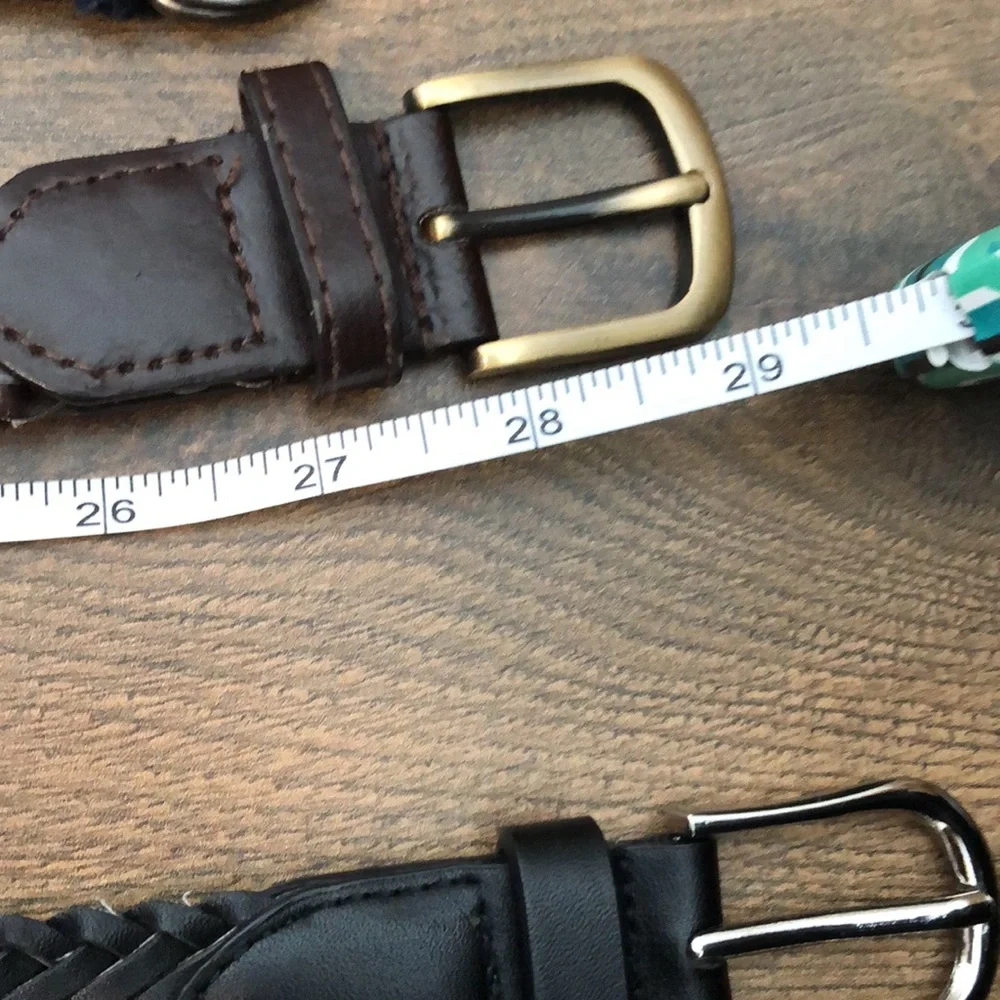 4 Boys Striped and Braided Belts Set, various sizes